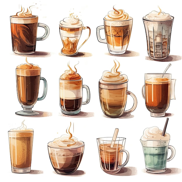 coffee illustration vector set