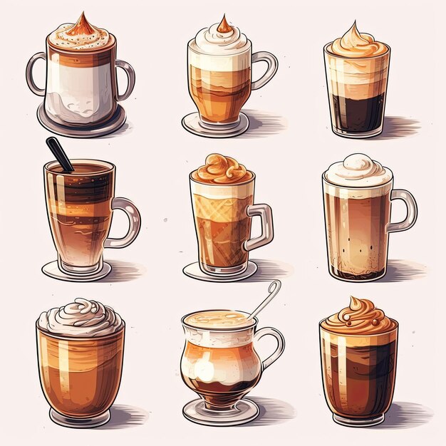 coffee illustration vector set