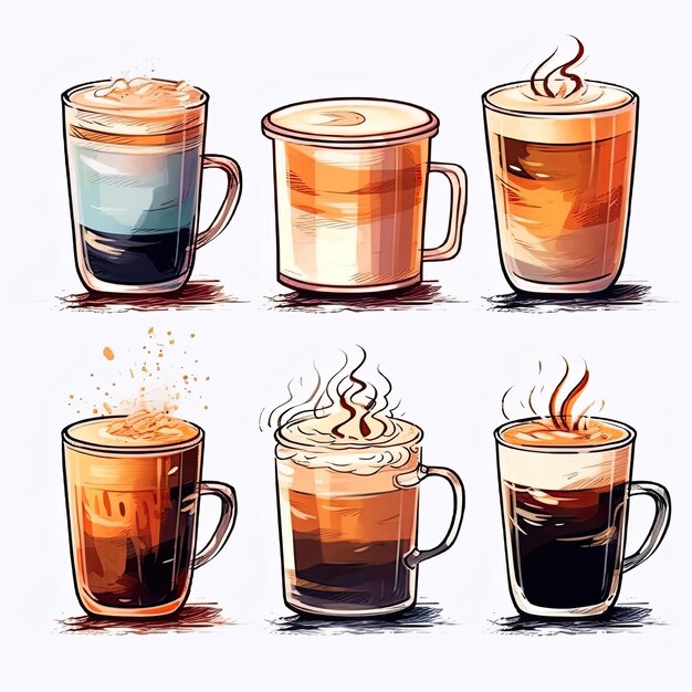 coffee illustration vector set