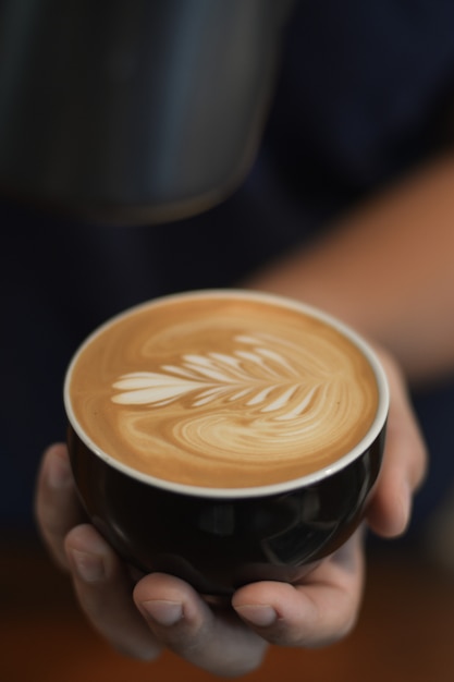 coffee latte art by barista