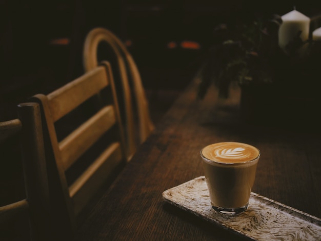 coffee latte art in coffee shop cafe