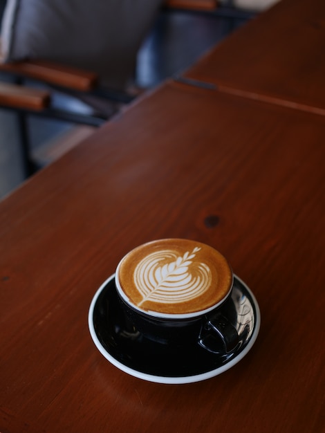 coffee latte art in coffee shop cafe