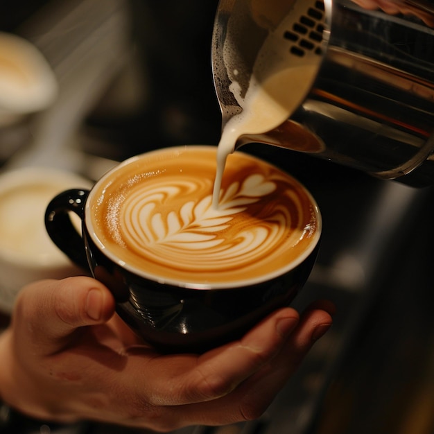 coffee latte art make by barista