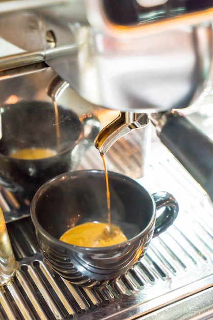 Coffee machine brewing a coffee