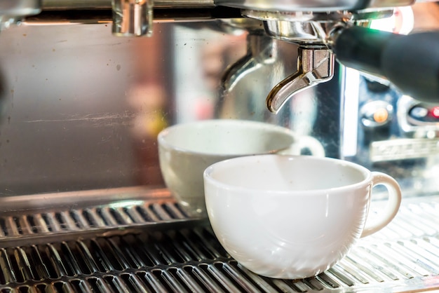 Coffee machine brewing a coffee