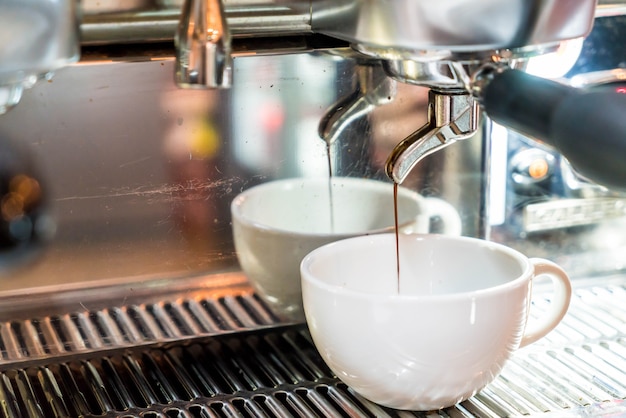 Coffee machine brewing a coffee