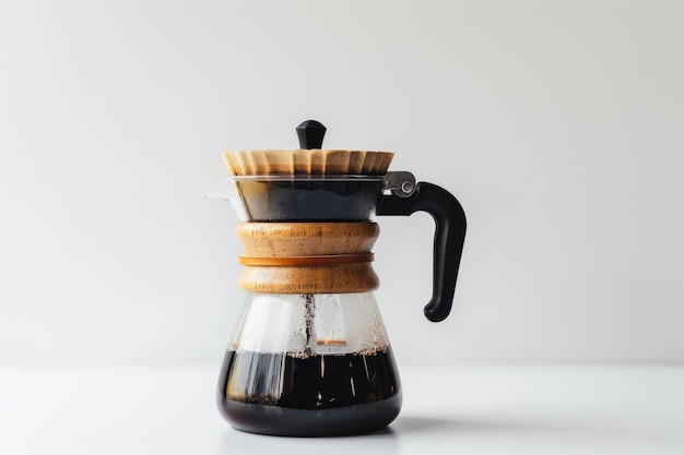 Coffee Maker Closeup on White Background