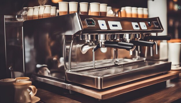 a coffee maker with a coffee maker on the top