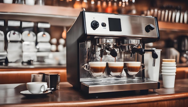 a coffee maker with a coffee maker on the top