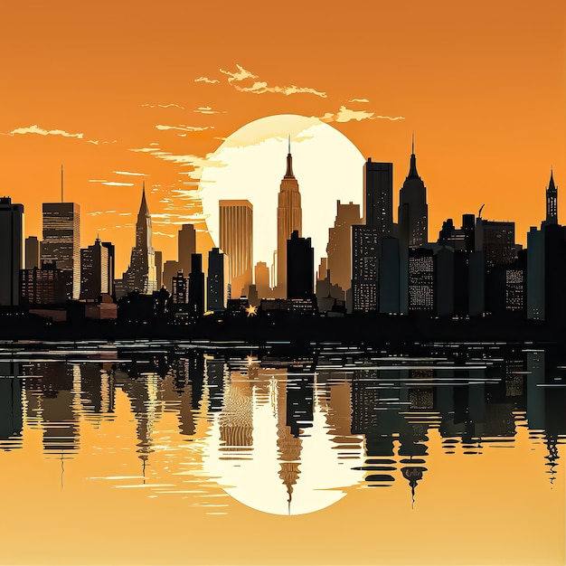 coffee mate silhouette of new york city skyline