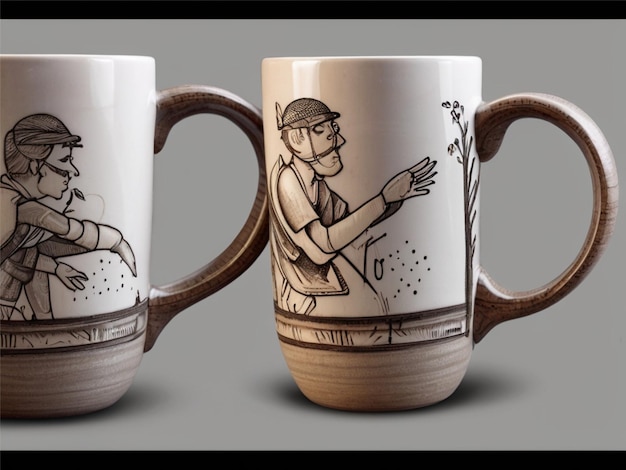 Coffee mug mockup on a table