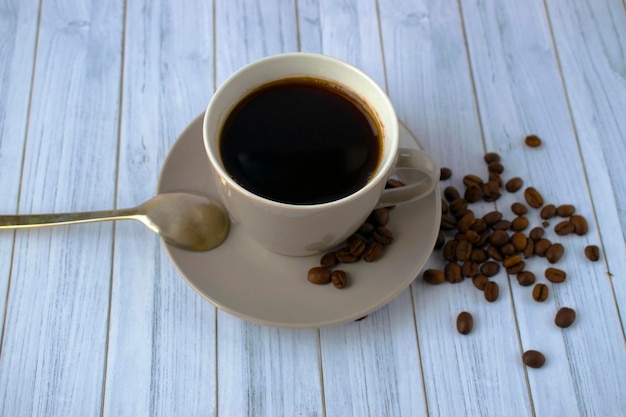 coffee in a mug on the table