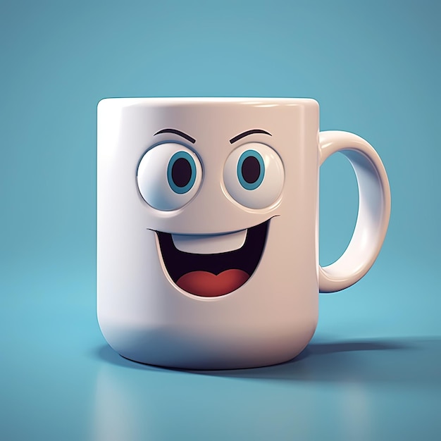 Photo a coffee mug with a smiley face on it