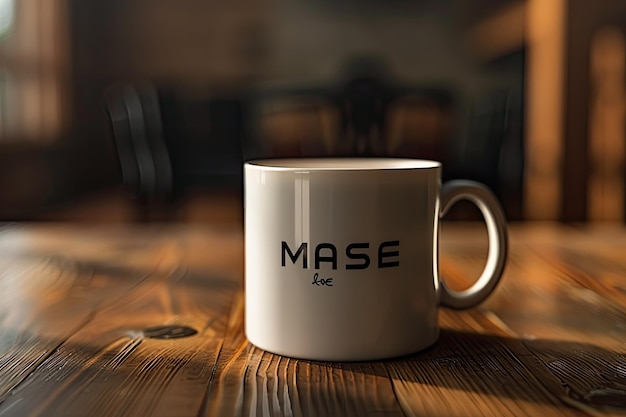 Photo a coffee mug with the word mouse on it