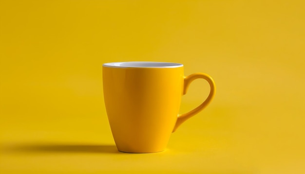 Photo coffee mug yellow minimalist vibrant modern harmony studio kitchenware product photography contrast