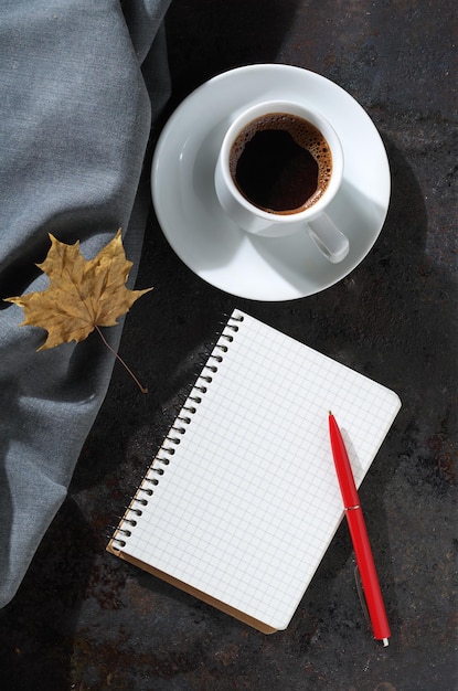 Coffee and notebook