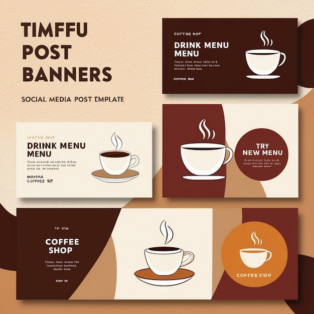 Photo coffee poster internet and social media promotion template advertising advertising banner created ai