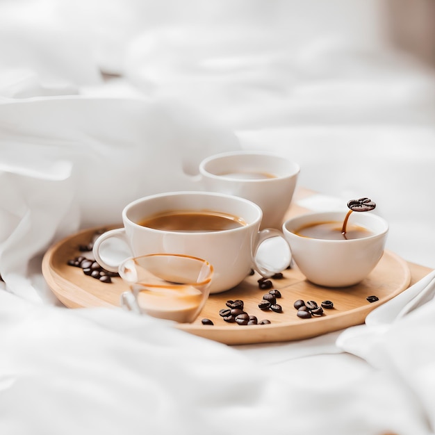 Coffee serving with raw coffee splash