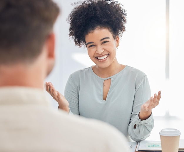 Coffee shop business people meeting for collaboration client negotiation and project mission with black woman planning her strategy for our vision goal Interview startup and b2b team brainstorming