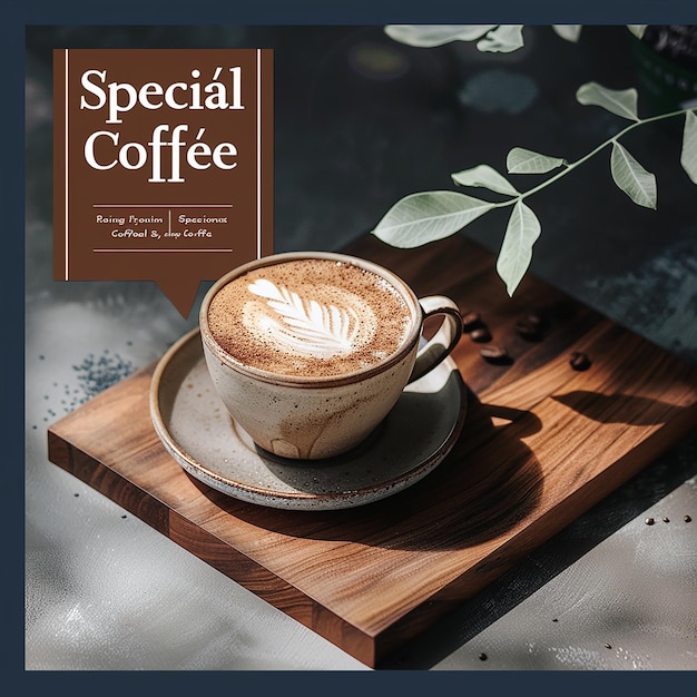 Photo coffee shop drink menu promotion social media instagram post banner template