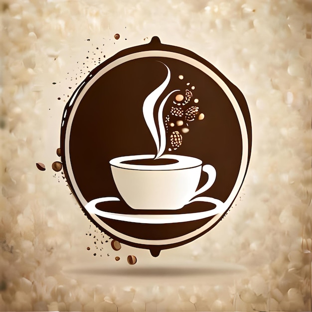 Coffee shop sticker coffee glass with splashes 2D logo