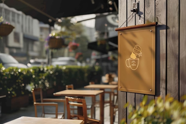 coffee shop street signboard mock up for logo design