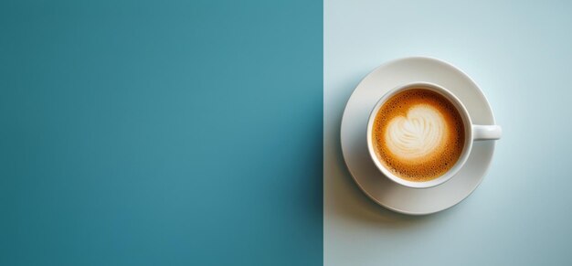 Coffee and Succulents on a Blue Background