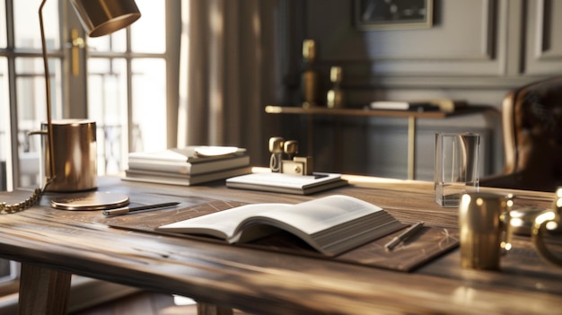 a coffee table with books and a cup on it