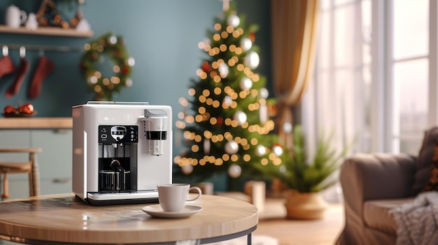 a coffee table with a coffee pot on it and a coffee pot on the table