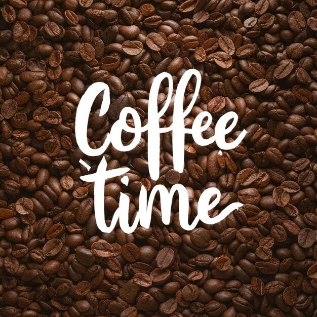 a coffee time is written on a white background