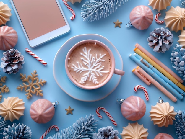 Coffee Time With Festive Decorations