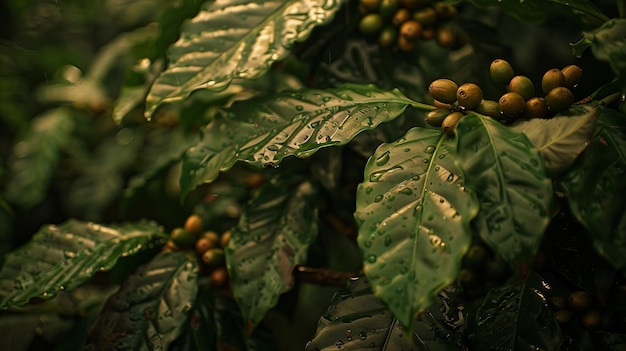 Photo coffee trees plantation in ruiru kiambu county kenya is a beverage prepared from roa generative ai