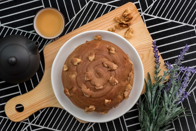 Coffee Walnut bread served with tea