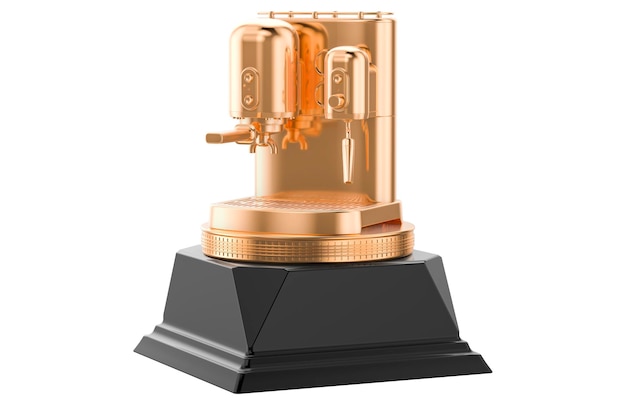 Coffeemaker golden award concept 3D rendering