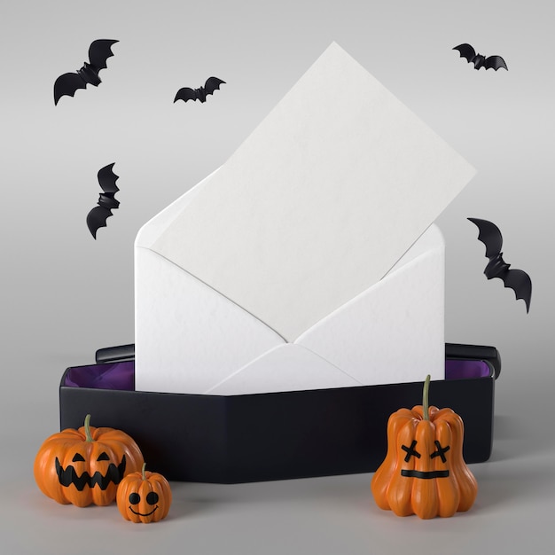 Coffin with envelope for halloween