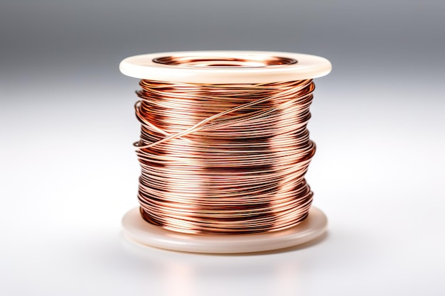 Photo a coil of copper wire ready for electrical projects on a clear png or white background