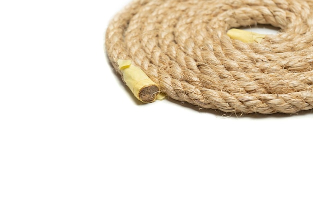 Coiled rope isolated over a white background