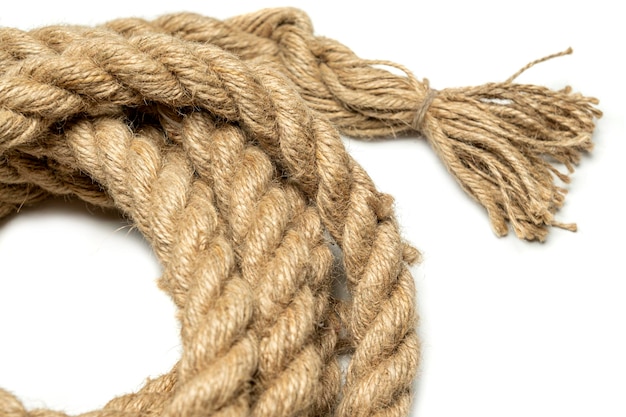 Coiled rope isolated over a white background