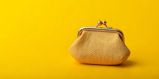 Photo coin purse on a yellow background