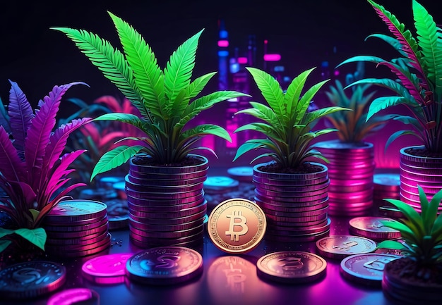 coins grow money saving plant growing concept profit from investment