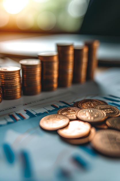 Coins on a table