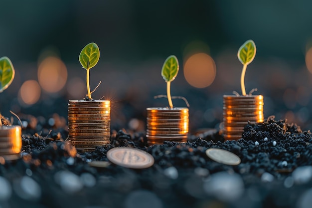 Coins with Plant Growth