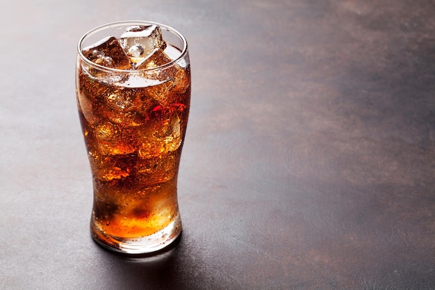 Cola glass with ice