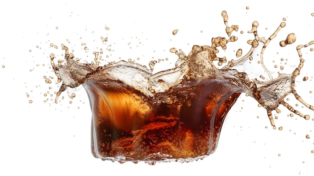 Cola splash isolated on white background