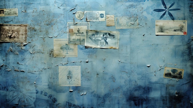 Cold blue vintage background