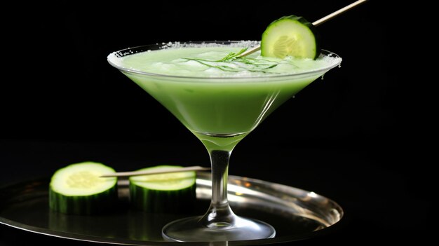 Cold boozy cucumber martini