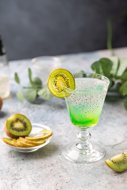 Cold cocktail kiwi drink