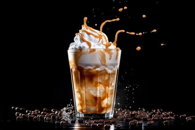 Cold iced coffee Illustration AI Generative