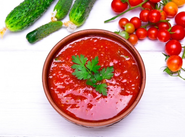 Cold tomato soup gazpacho