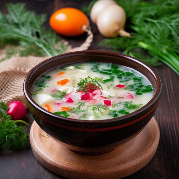 Cold Vegetable Kefir Soup With Eggs And Greens